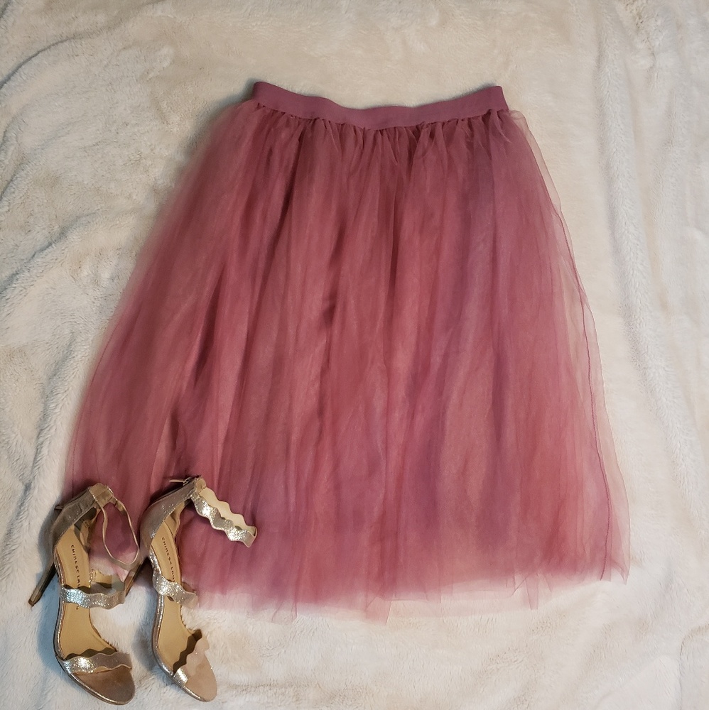 Dusty Rose Tulle Skirt